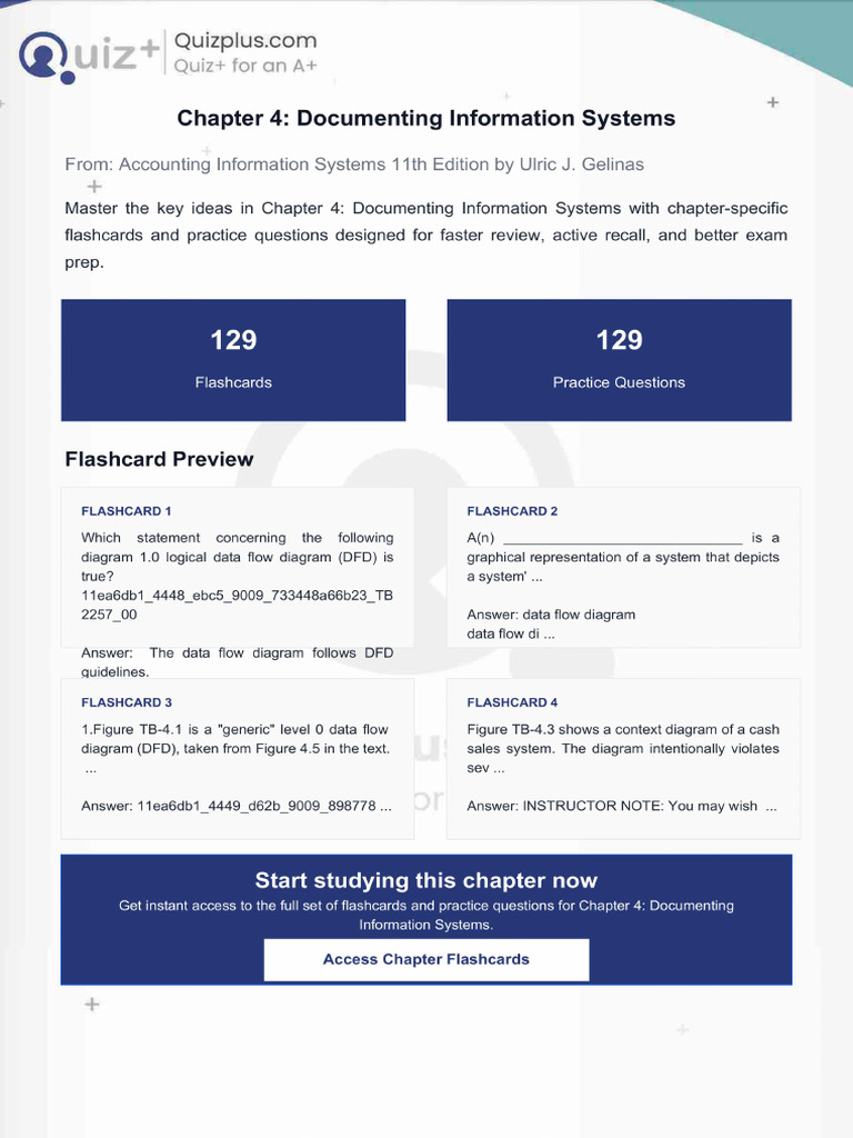 Flashcards for Chapter 4 Documenting Information Systems | PDF