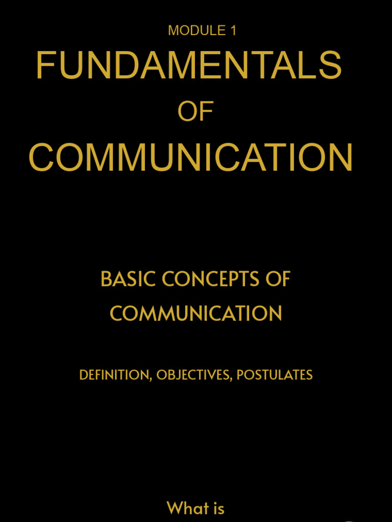 Module 1 Fundamentals of Communication | PDF | Communication | Information