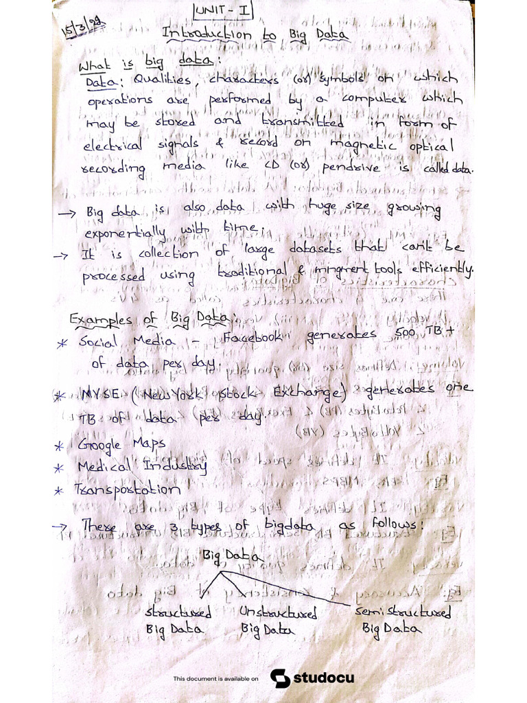 BDA - Handwritten Notes | PDF
