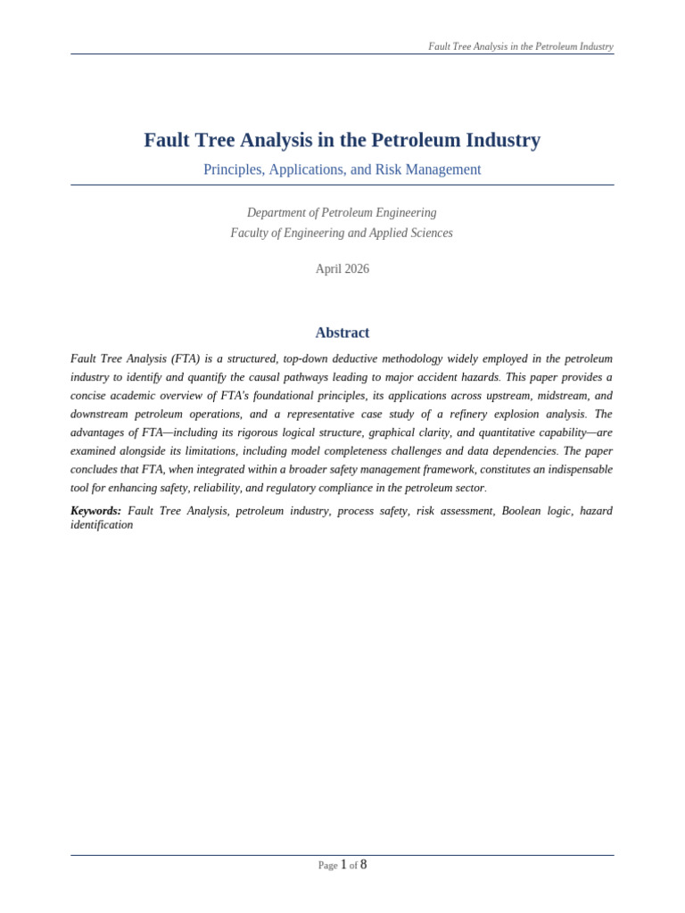 FTA Summary 5Pages | PDF | Oil Refinery | Safety