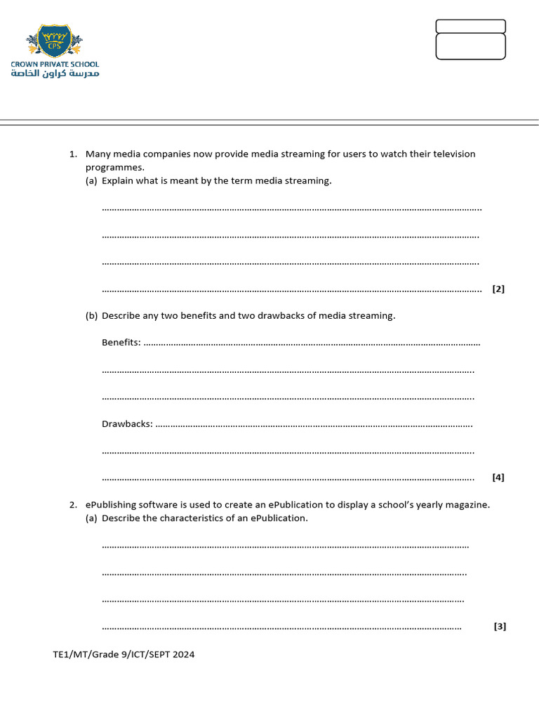 Monthly Test G10 | PDF | Computer Science | Computing