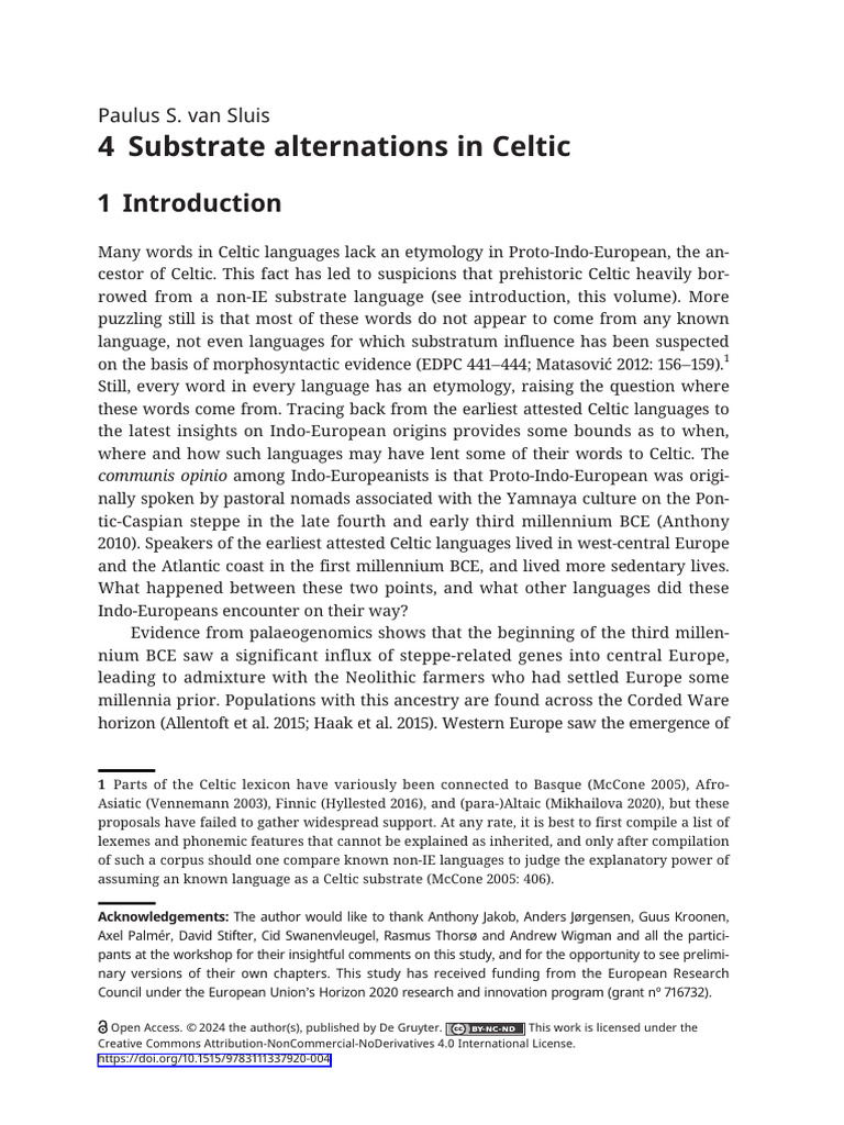 4 Substrate Alternations in Celtic | PDF | Word | Linguistics