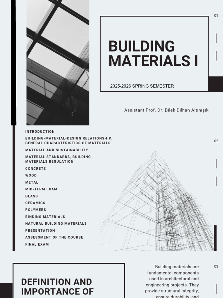 1 Introduction to Building Materials_building Materials i 2026 | PDF ...