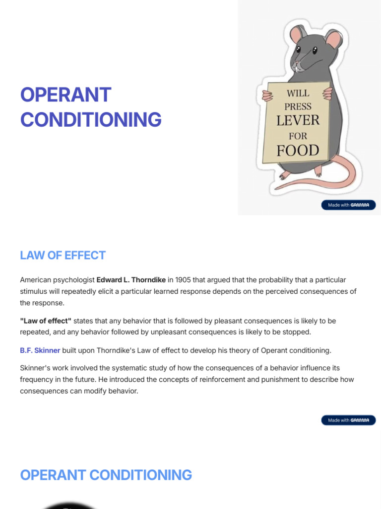 4. Operant Conditioning Part 1 | PDF | Reinforcement | Cognition