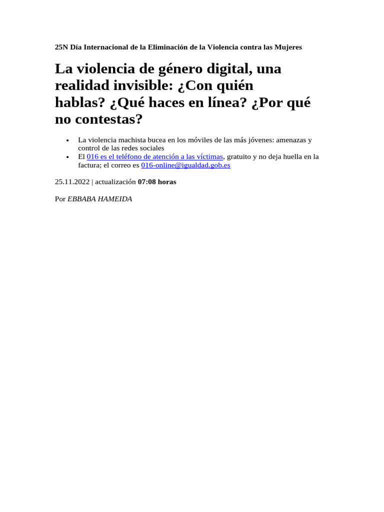 Violencia de Género Digital | PDF | Acoso cibernético | Violencia
