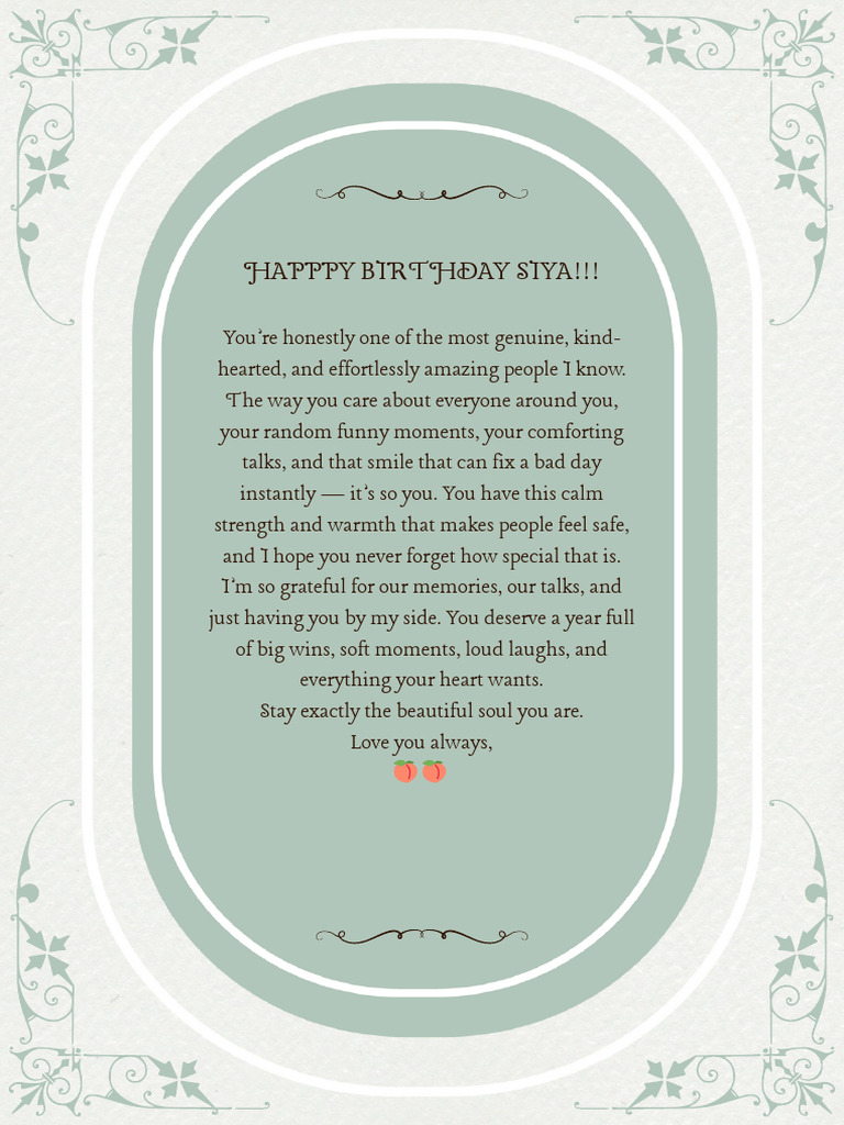 Green Ornate Inspirational Poem A4 | PDF