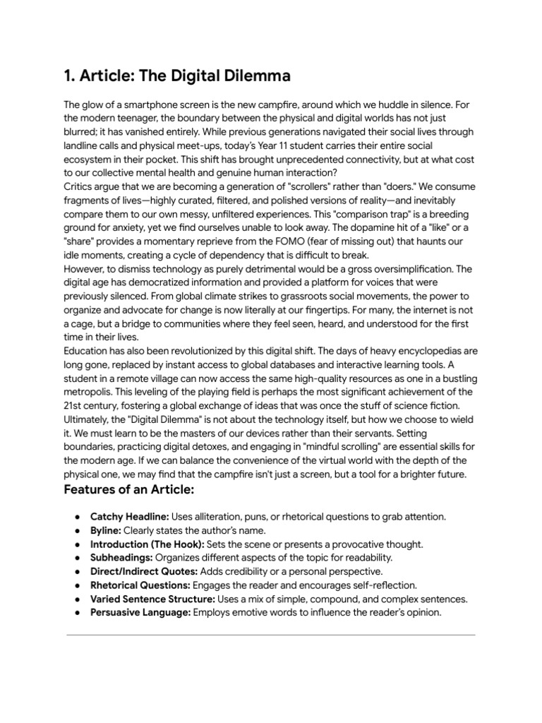 IGCSE Writing Genres_ Sample Dialog | PDF | Artificial Intelligence ...