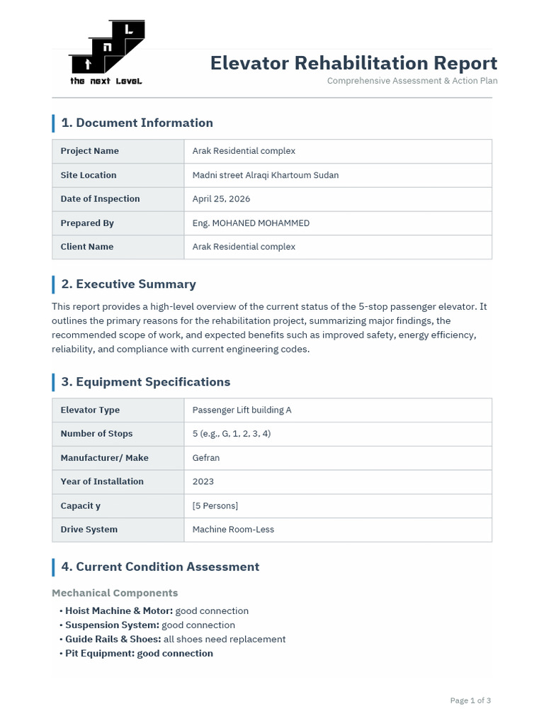 Clinic complex Report .pdf_20260425_110838_0000 | PDF | Elevator