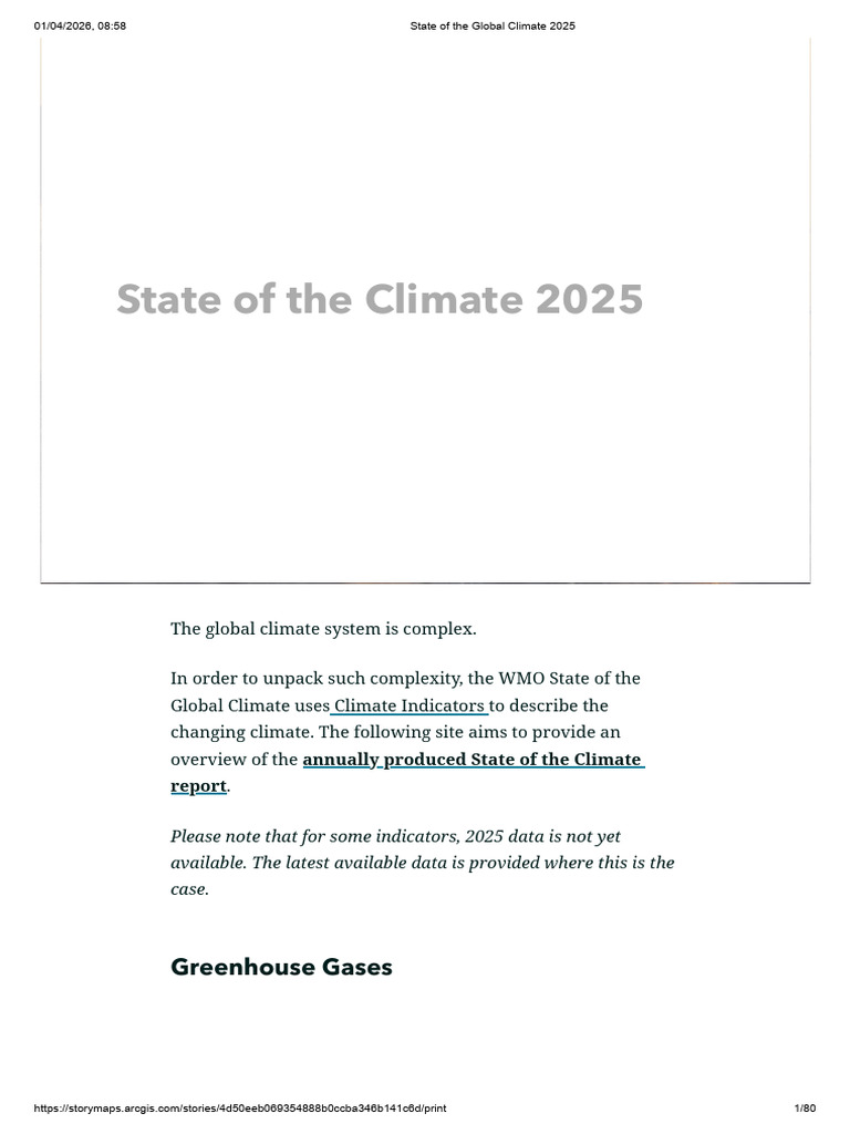 State of the Global Climate 2025 | PDF | Climate Change | Greenhouse Gas