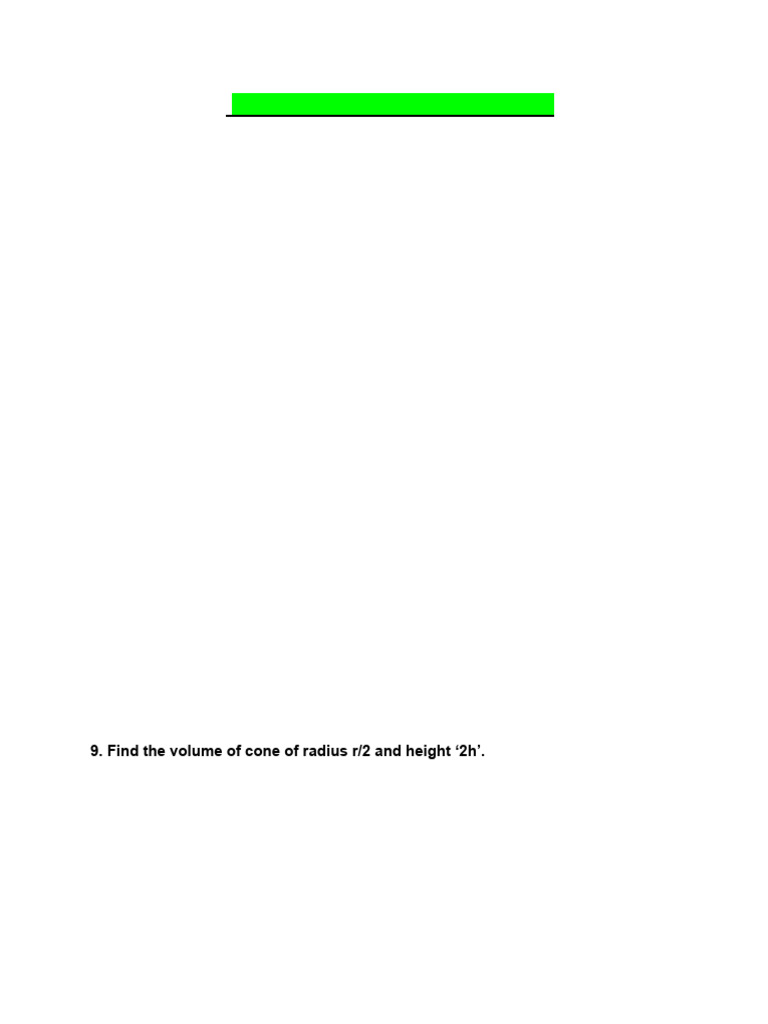 4. Surface Areas & Volumes SQP | PDF | Sphere | Volume