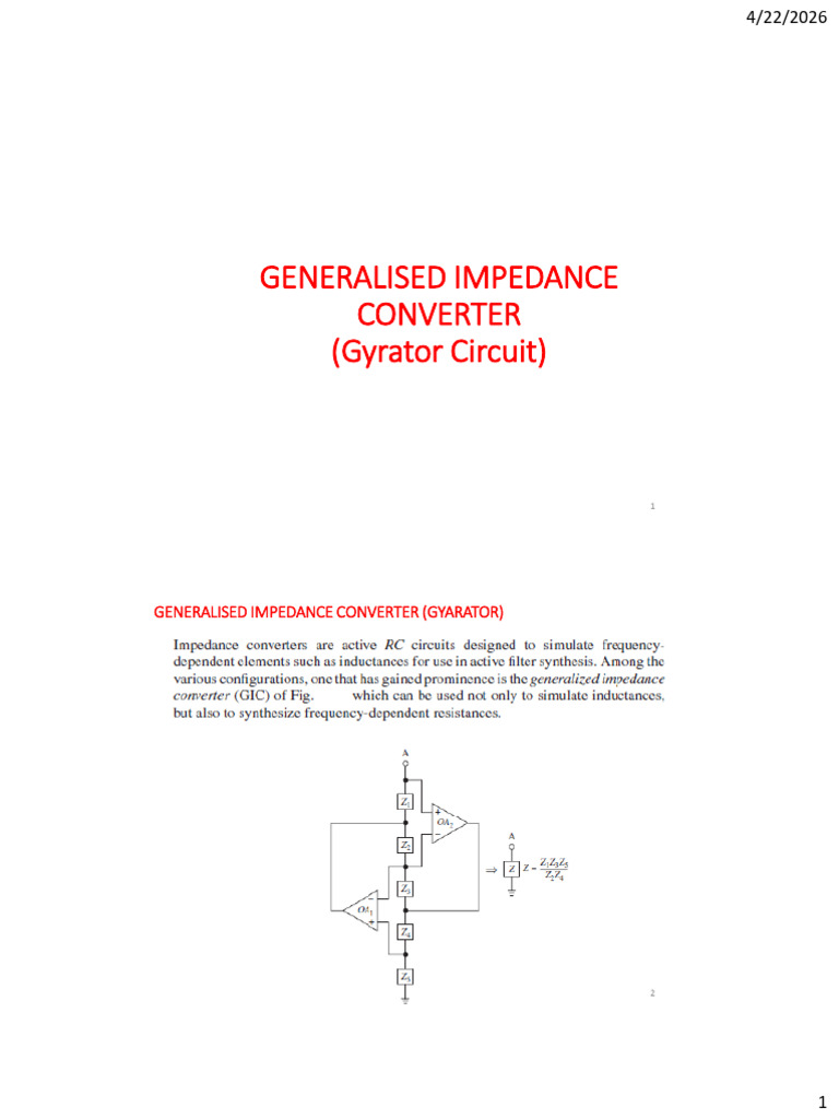 Lecture 43 Lica Rectifier Gyrator 21-04-2026 | PDF