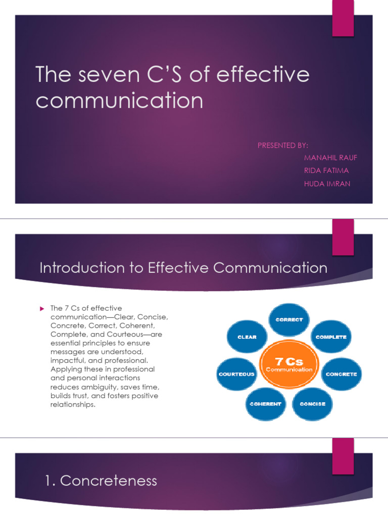 The Seven C’s of Effective Communication | PDF | Communication | Social ...