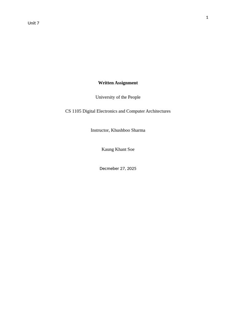 Unit-7 Assignment CS 1105 | PDF | Computer Programming | Computing