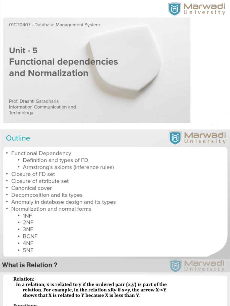 Unit 5 - Functional Dependencies and Normalization | PDF | Databases ...