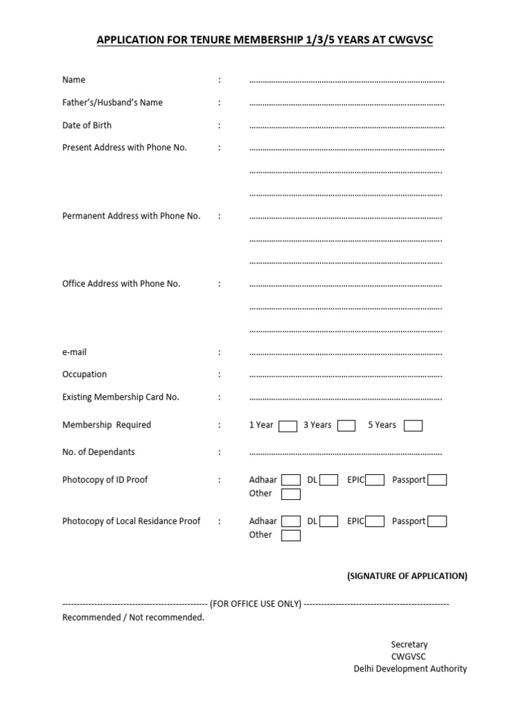 Approval and Tenure Membership Form23052025 | PDF