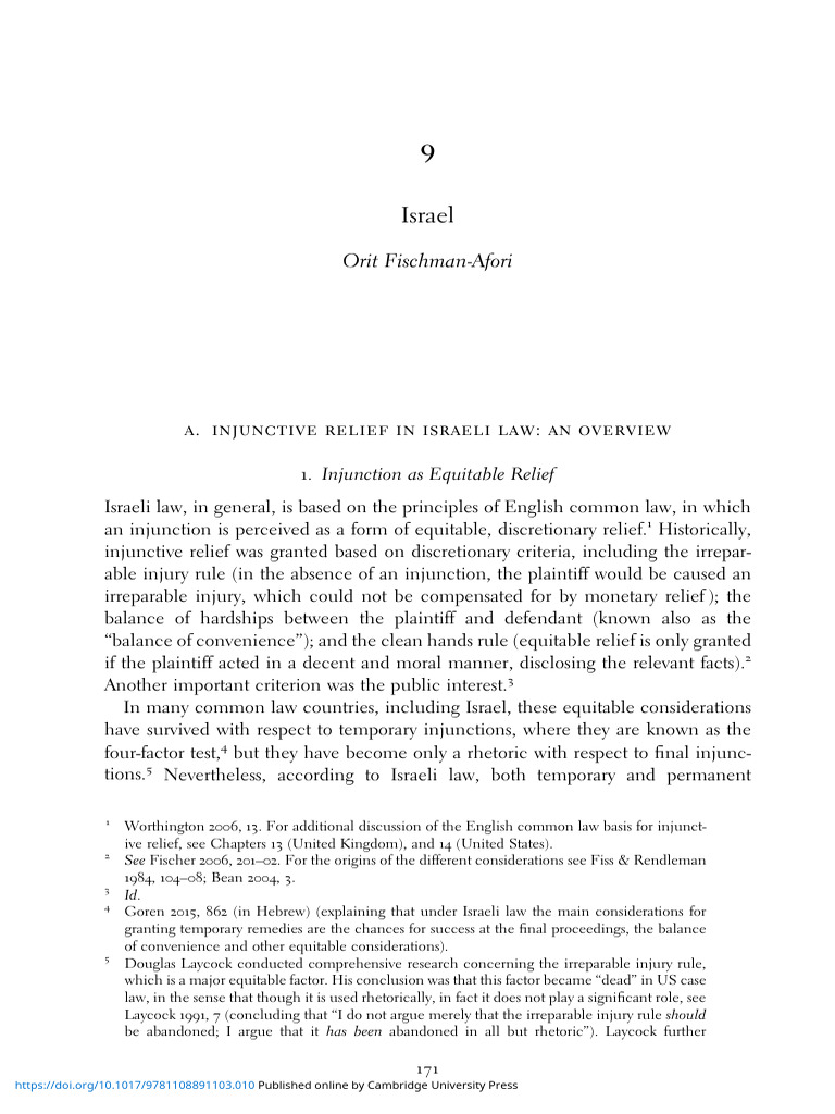 Israel | PDF | Legal Remedy | Injunction