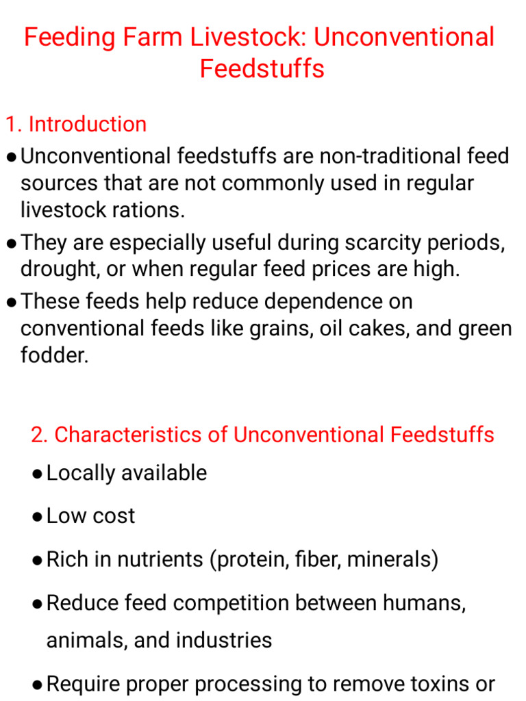 6. Unconventional Feedstuffs | PDF | Animal Feed | Agriculture