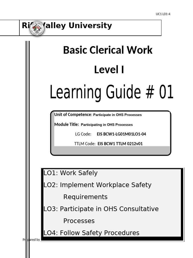01 Participate in OHS Processes 2 | PDF | Personal Protective Equipment ...