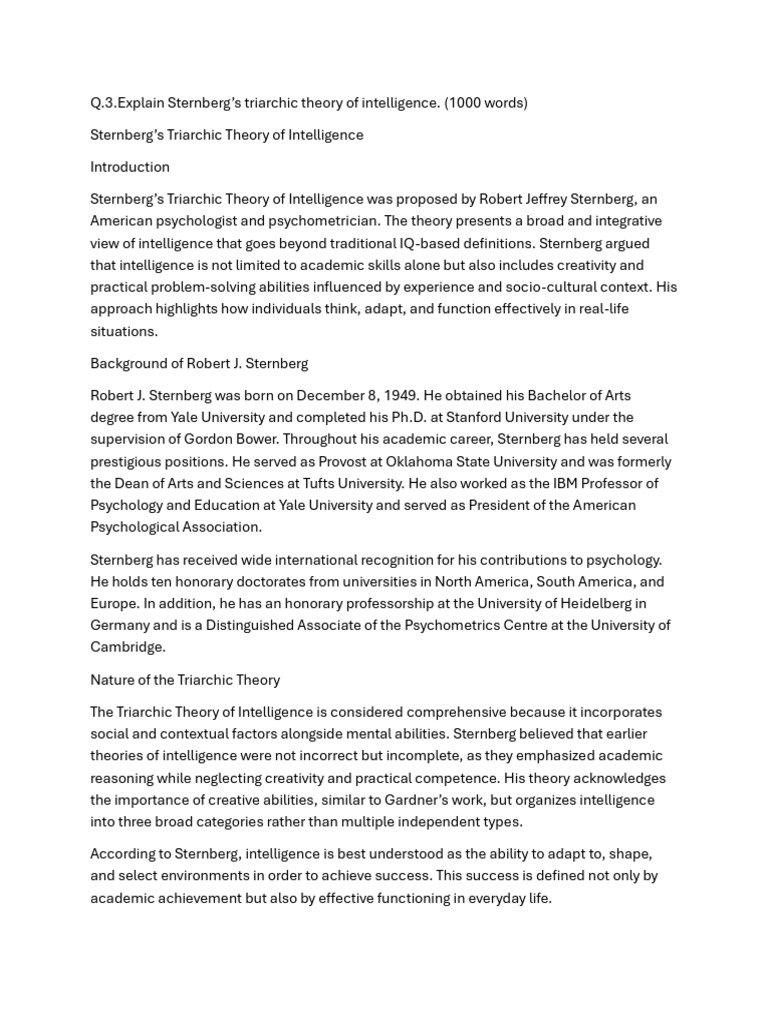 Q. 3 | PDF | Intelligence | Cognition