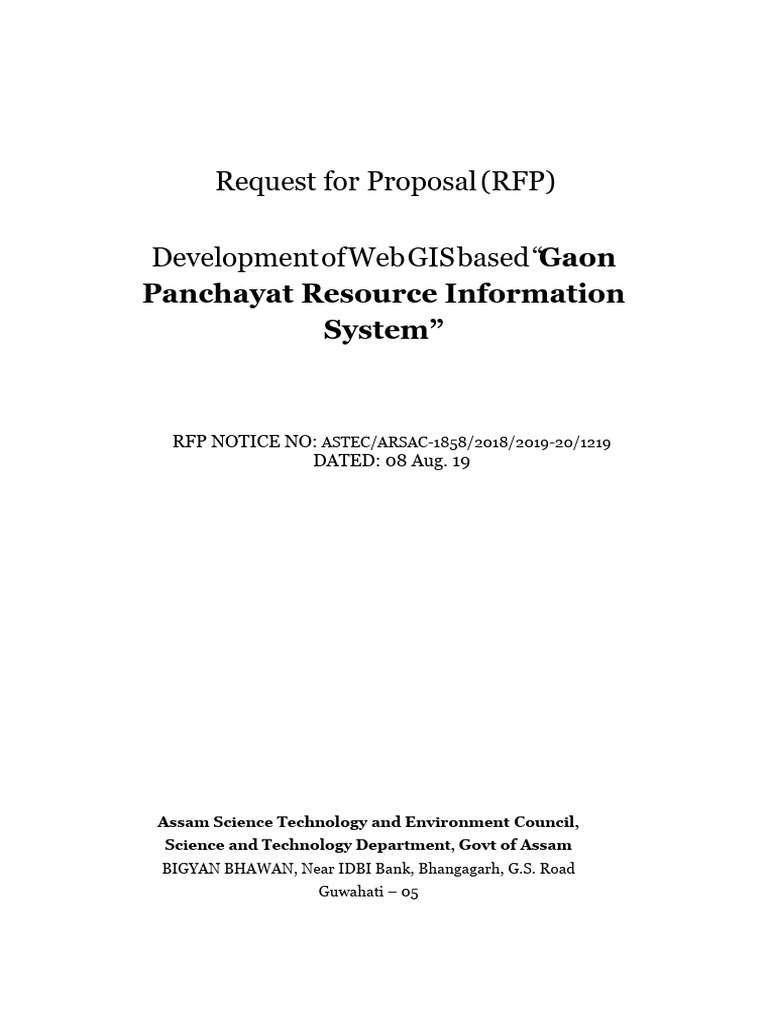 Sample RFP WebGIS Application | PDF | Geographic Information System ...