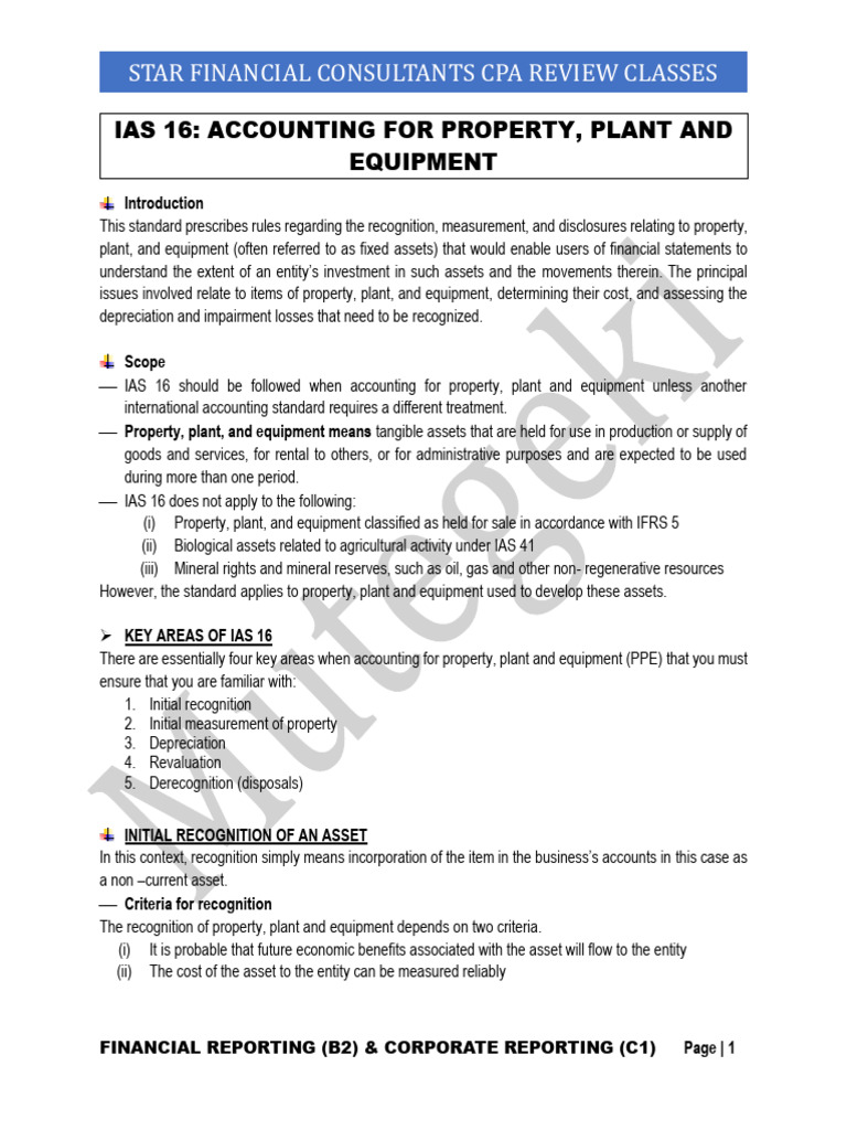 IAS 16 | PDF | Depreciation | Fixed Asset