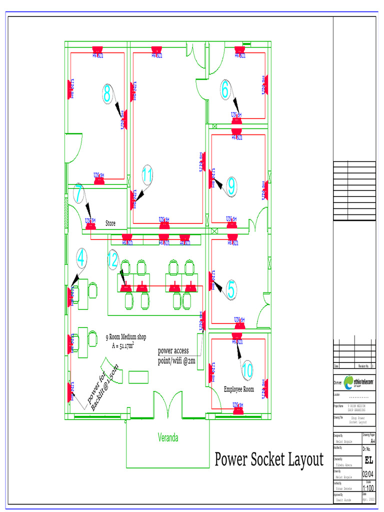 Standard Medium Shop for 9 Room Power Socket Layout | PDF