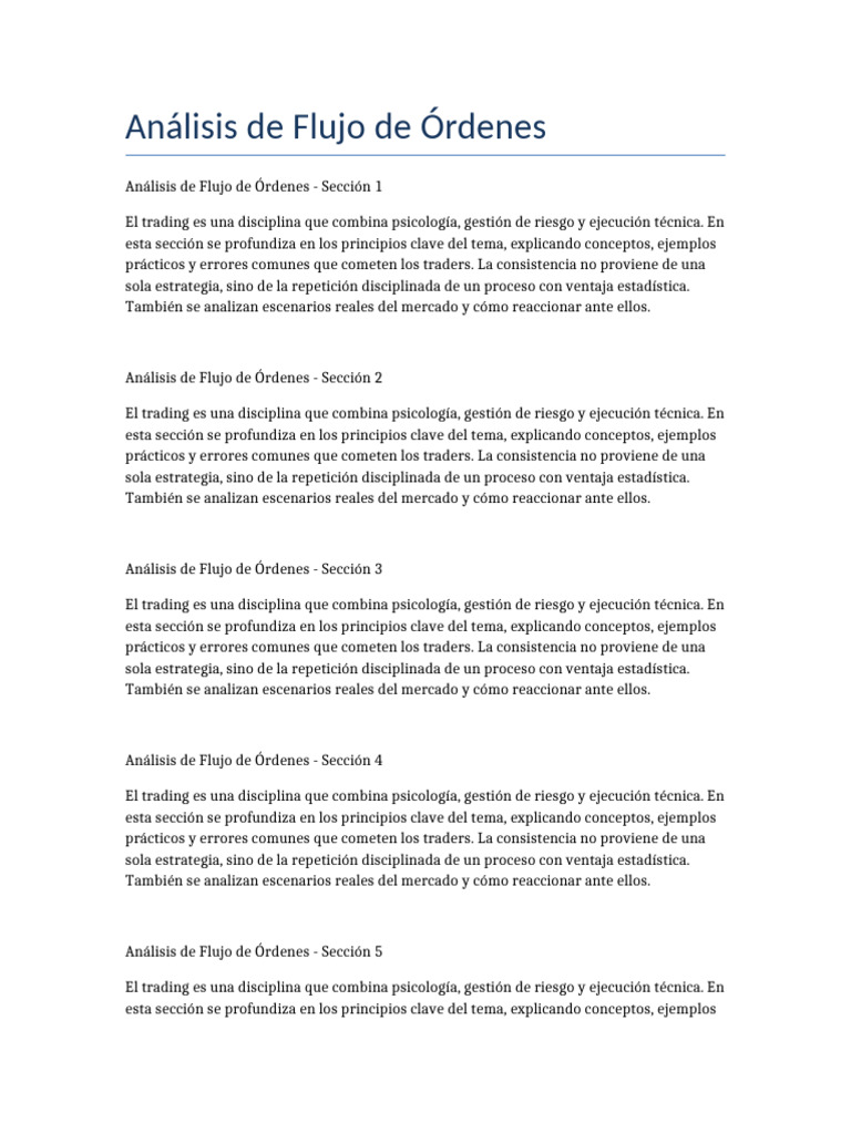 Order Flow | PDF | Comerciante (Finanzas) | Estadísticas