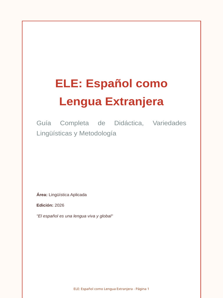 ELE Guia Completa Espanol | PDF | Lengua española | Enseñando