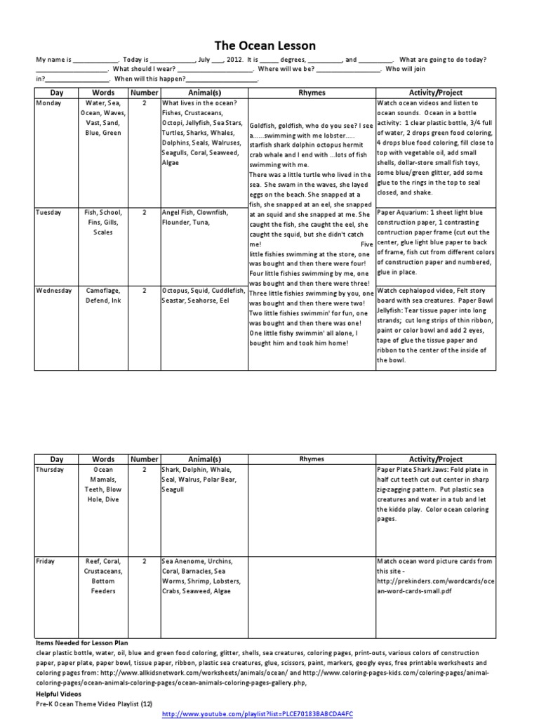 Week 2 - The Ocean Lesson | PDF | Fish | Marine Biology