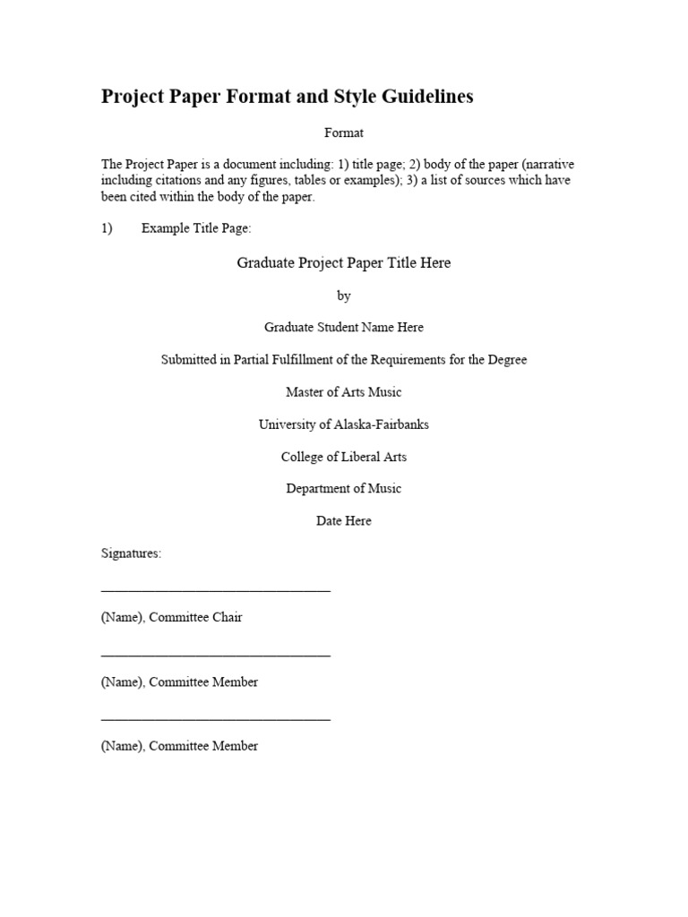 Project Paper Format and Style Guidelines | PDF | Citation | Publishing