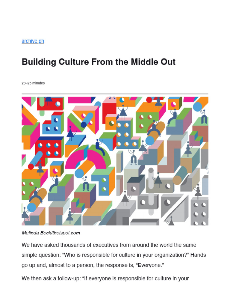 Mod 6_Building Culture From the Middle Out | PDF | Organizational ...