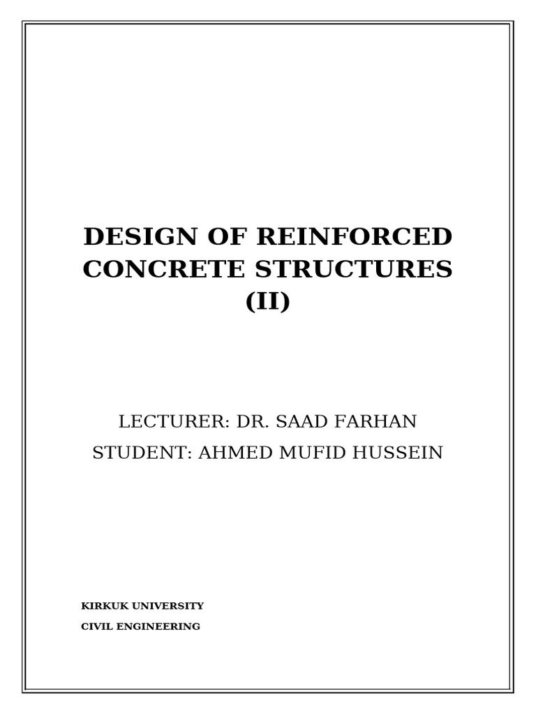 Design of Reinforced Concrete Structures | PDF