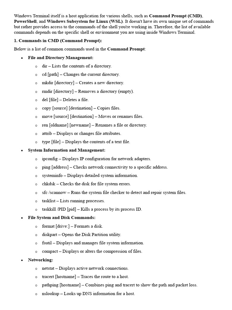 Commands | PDF | Computer File | File System
