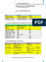 Health Meeting Schedule 2012 2013 2