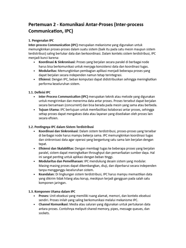 Pertemuan 2 - Komunikasi Antar-Proses (Inter-process Communication, IPC ...