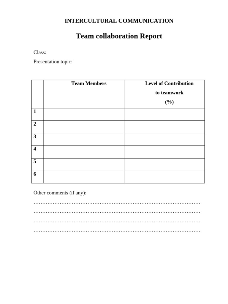 Team Collaboration Report | PDF