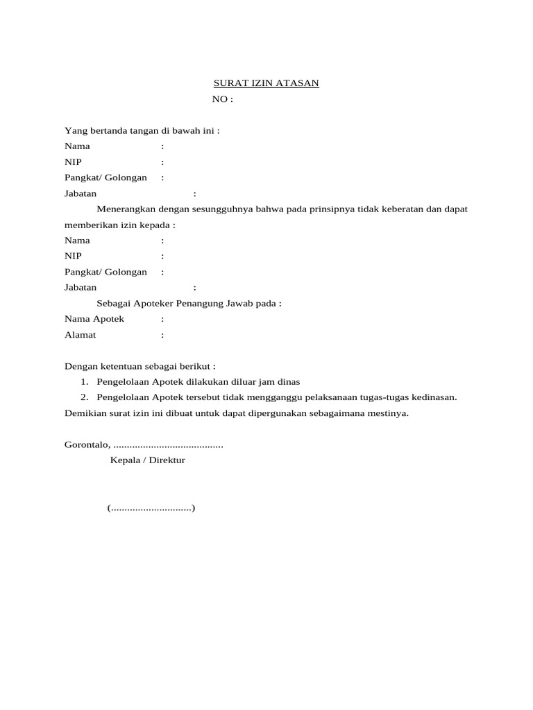 Surat Ijin Atasan | PDF