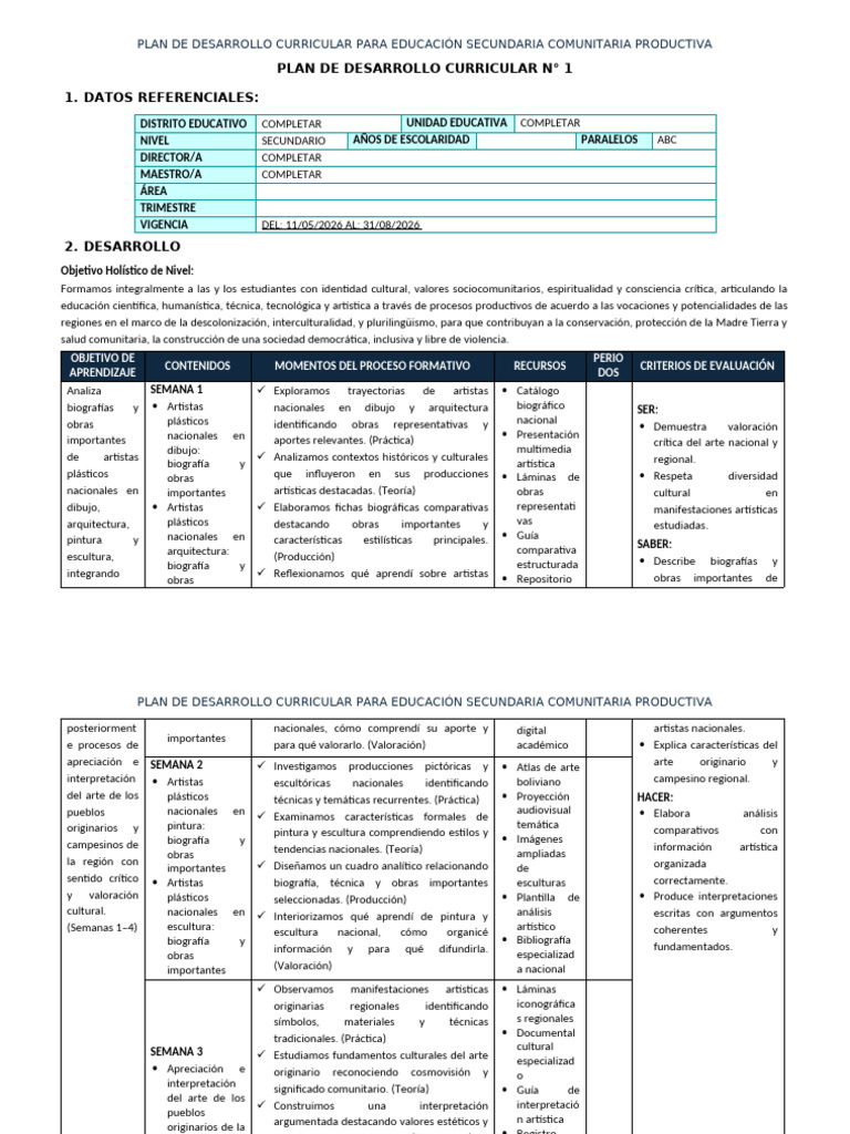 5TO A.PV - 3ER TRIM | PDF | Plan de estudios | Aprendizaje