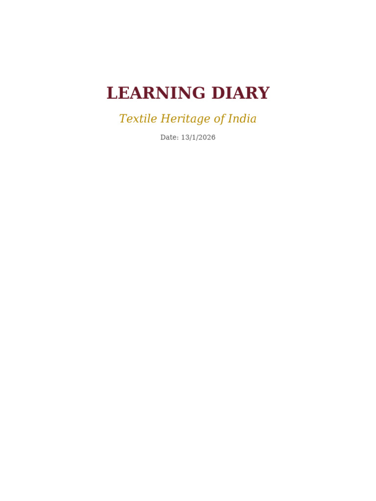 Learning Diary Textile Heritage | PDF | Textiles | Weaving