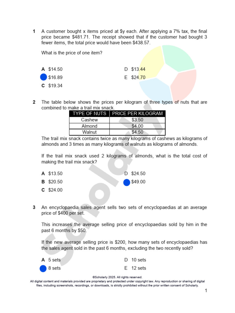 d8 - y6 - Math - Hw - Money_problems - Qn.docx | PDF | Salary | Stocks