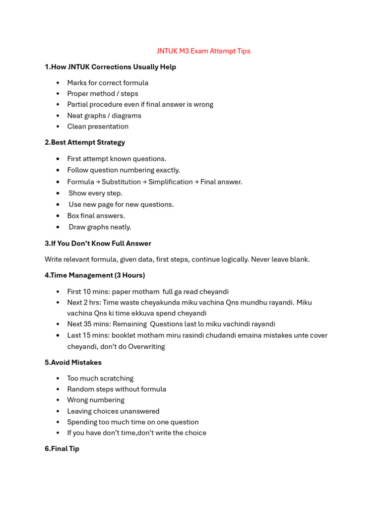 Tips for Mathematics | PDF