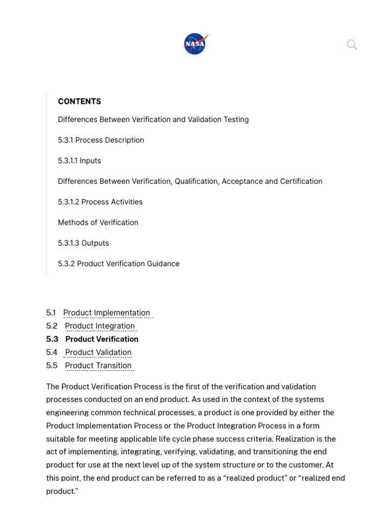 NASA - Product Verification | PDF | Verification And Validation ...