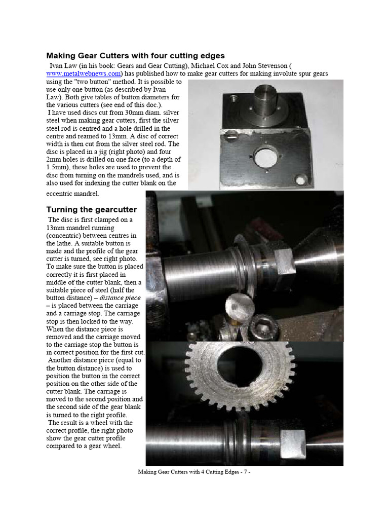 Gear Button | PDF | Gear | Metalworking