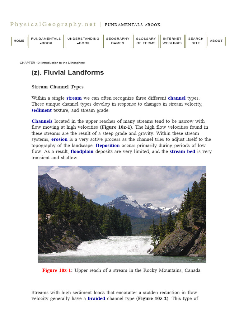 10(z) Fluvial Landforms | PDF | Floodplain | Stream