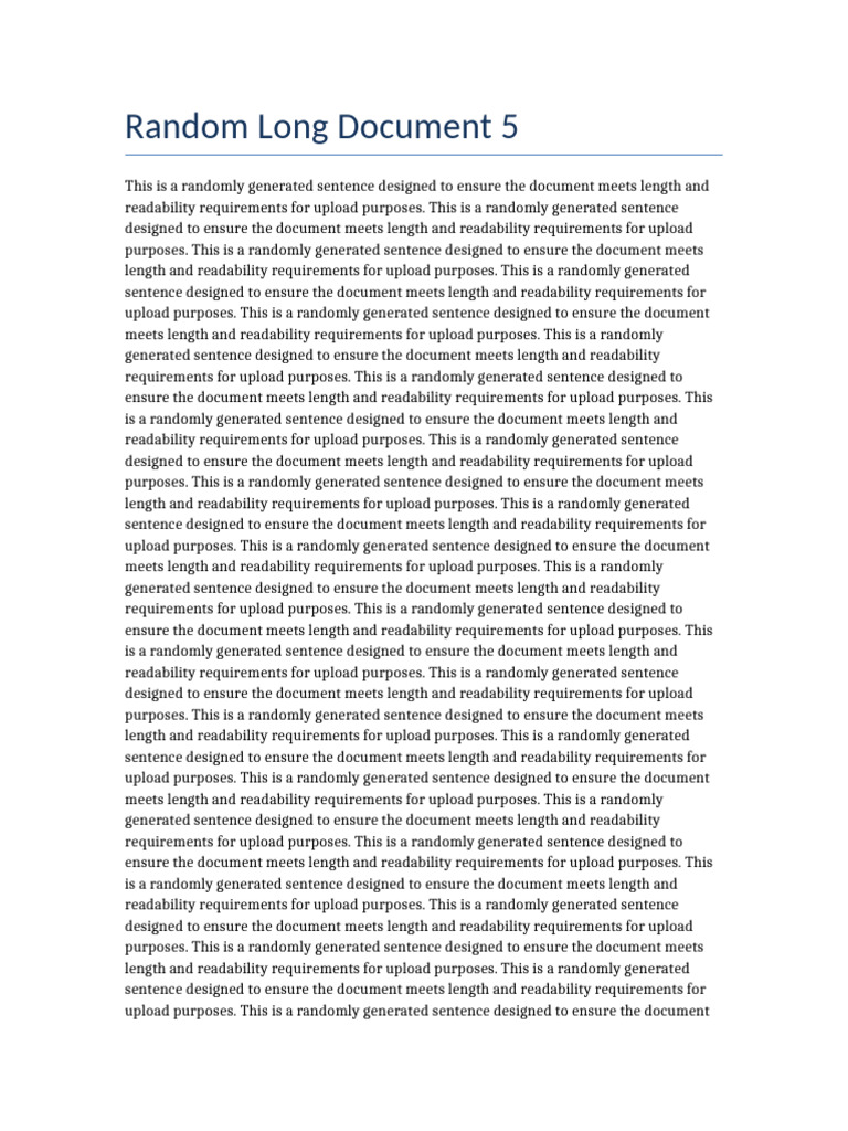 Random Doc Long 5 | PDF | Communication | Evaluation Methods