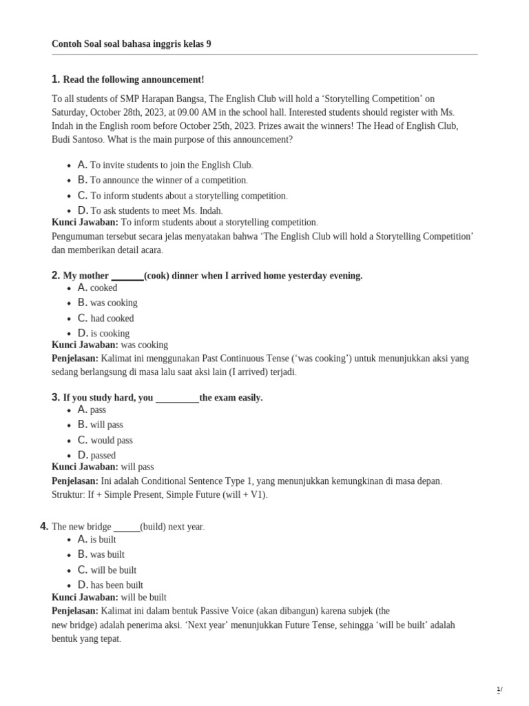 SOAL DAN PEMBAHASAN | PDF | Semantics | Language Mechanics