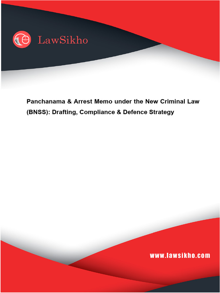 Panchanama & Arrest Memo Under the New Criminal Law (BNSS)_ Drafting ...
