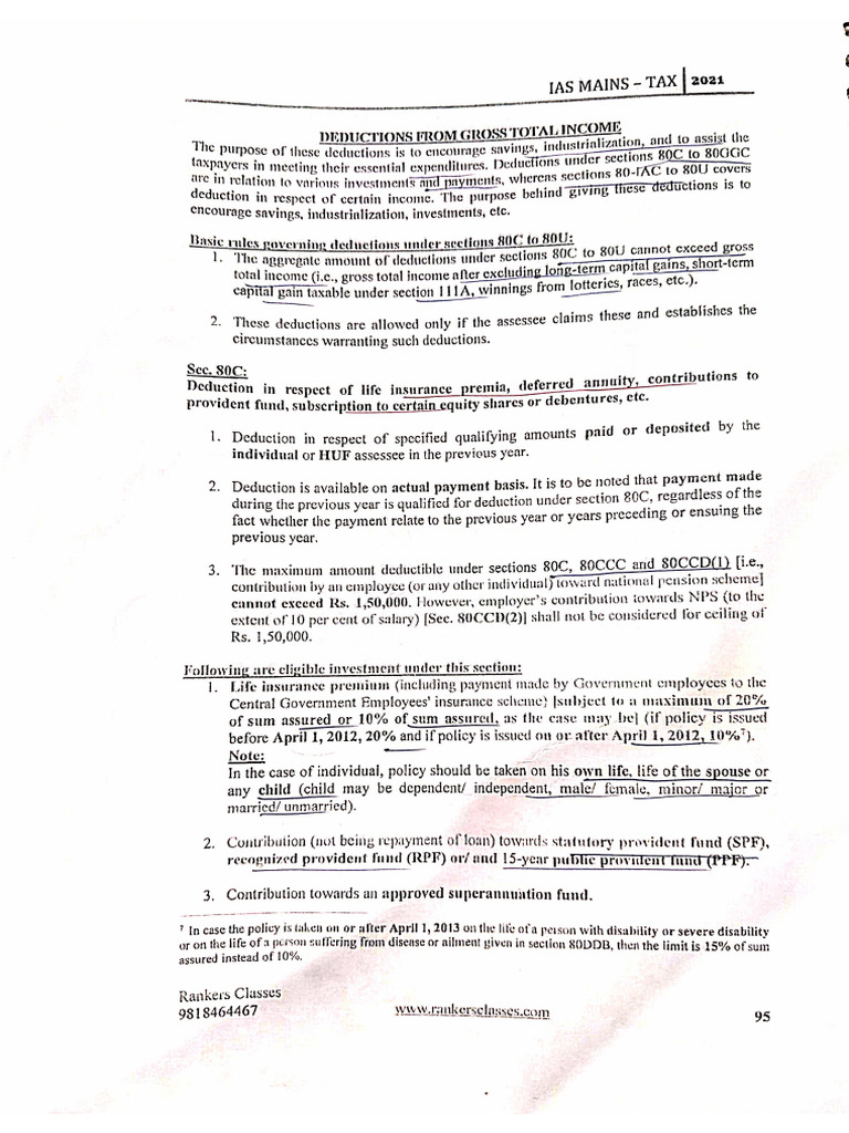 Deductions Notes | PDF