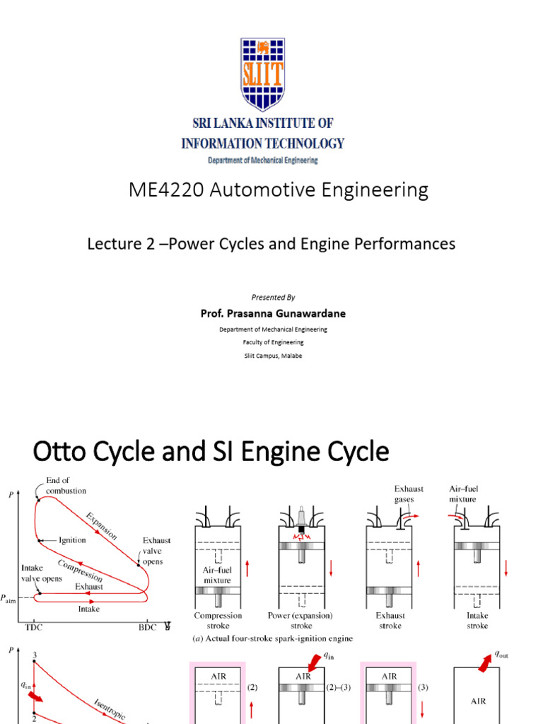 Lecture 3 Operating Cycles and Performance | PDF | Diesel Engine ...