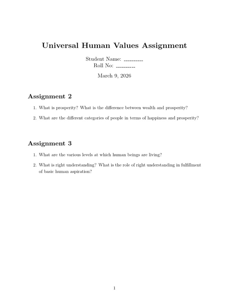 UHV_Assigment | PDF